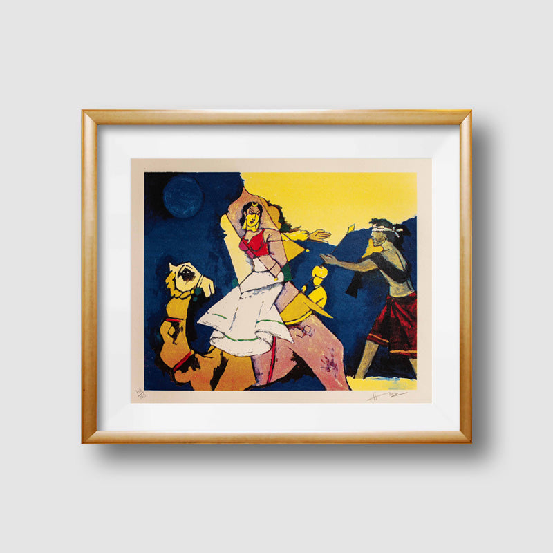 M.F. Husain | Laila Majnu with Camel | Limited Edition Serigraph