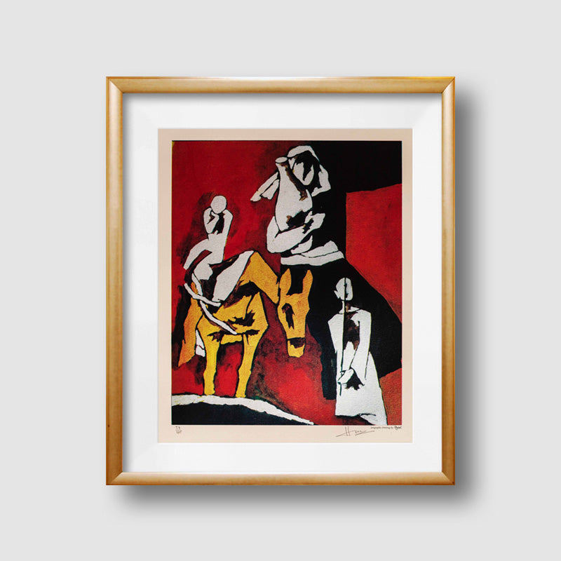 M.F. Husain | Untitled (Boy on Donkey) | Limited Edition Serigraph
