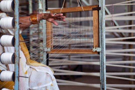 Briana Blasko | Preparing The Warp, Women Weave, Maheshwar, Madhya Pradesh